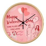 Time Flies with Love - Valentine’s Day Wall Clock - Natural Black - Wall Clocks