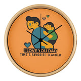 Father’s Day Wall Clock – Teaching Through Time - Natural Black - Wall Clocks