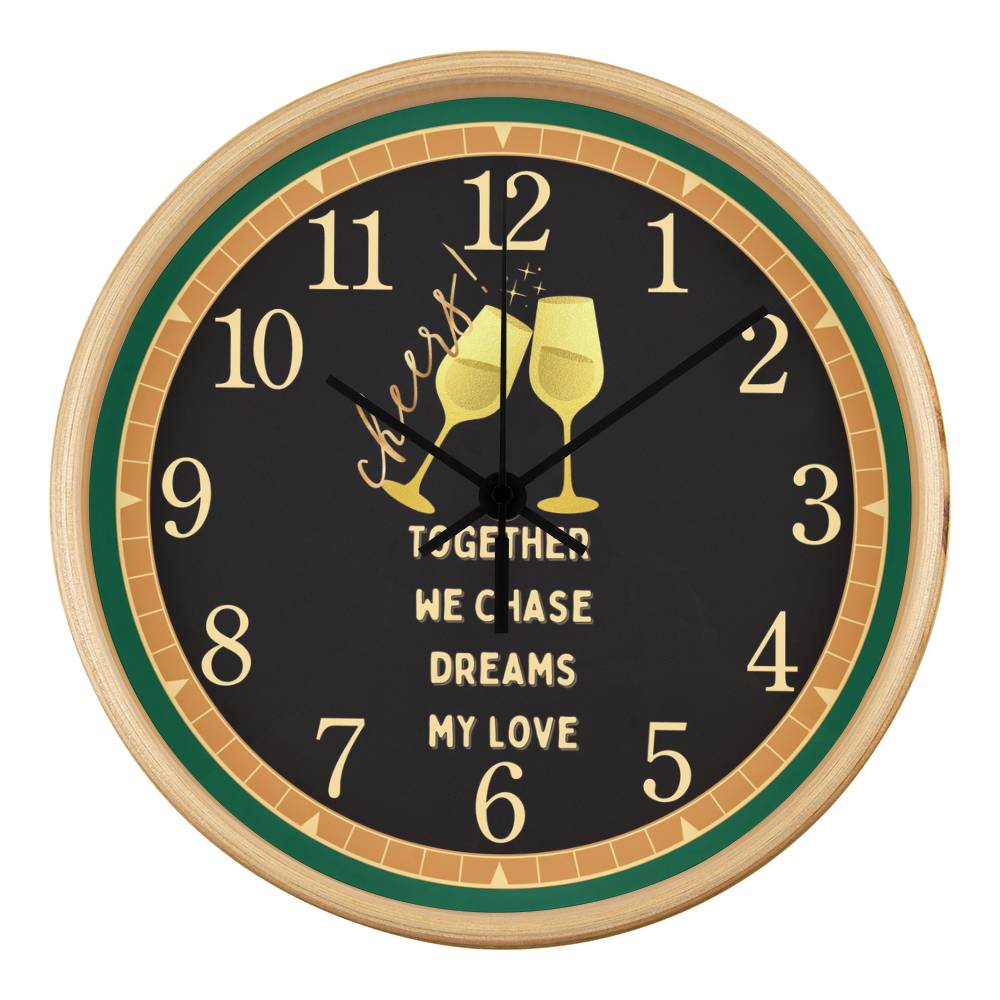 Romantic Toast Clock – Gift for Your Partner - Natural Black - Wall Clocks