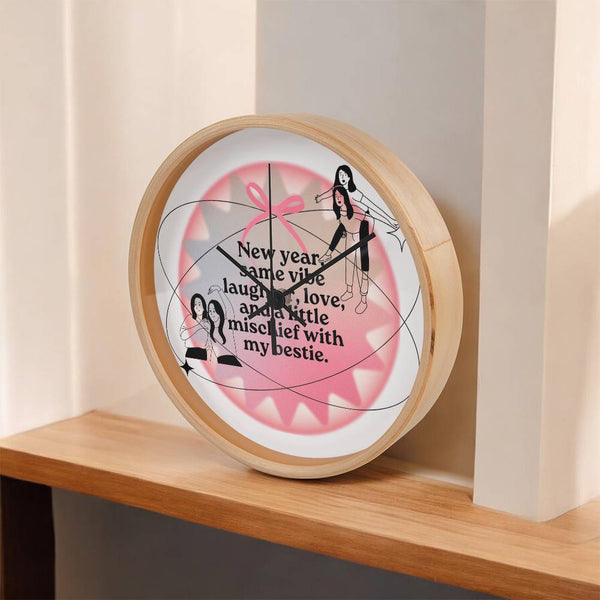 Mischief & Laughter Clock – Gift for Bestie - - Wall Clocks