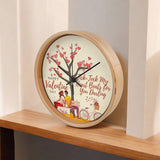 Tick-Tock of Love - Valentine’s Day Wooden Clock - - Wall Clocks