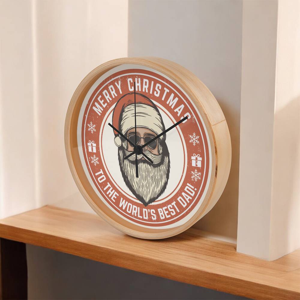 World's Best Dad Christmas Wall Clock - - Wall Clocks