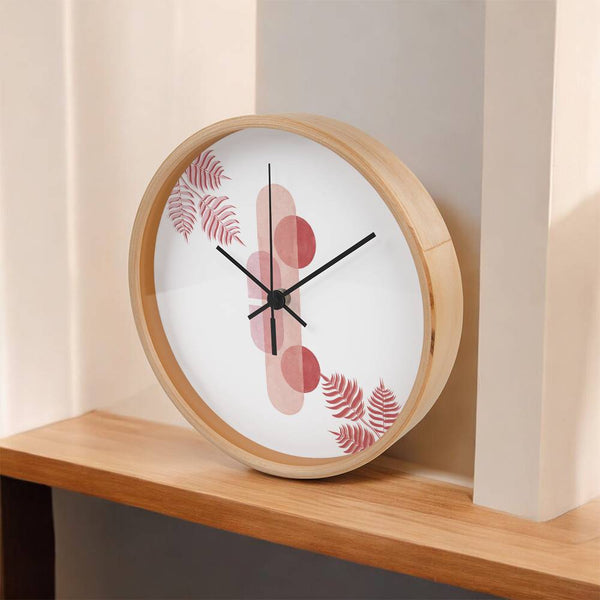Serene Geometry - Abstract Botanical Wall Clock - - Wall Clocks