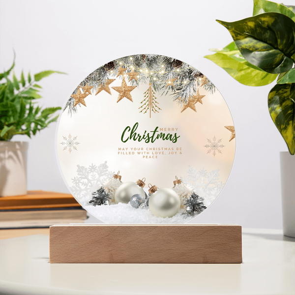Merry Christmas LED Plaque – Peaceful Holiday Glow - - Acrylic Prints