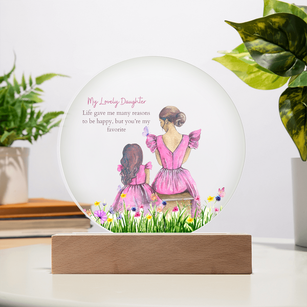 For My Lovely Daughter – Printed Circle Acrylic Plaque Gift - - Acrylic Prints