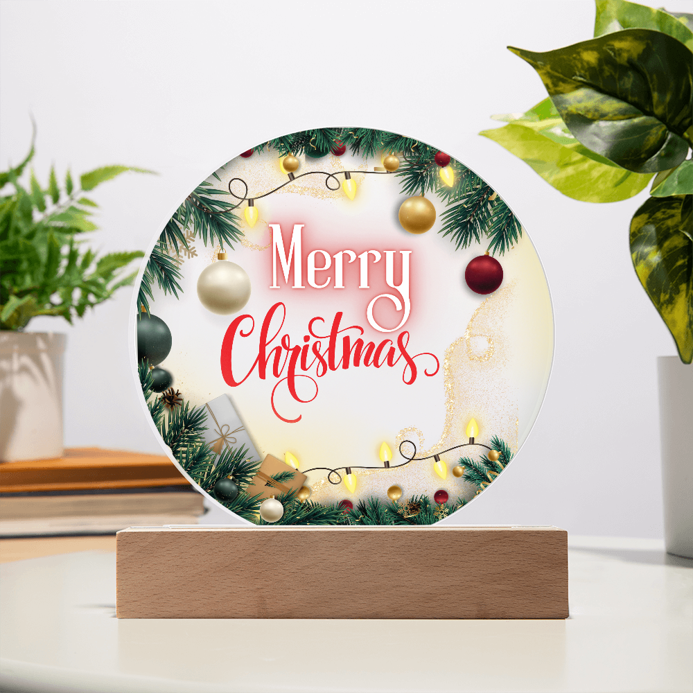 Merry Christmas Circular Acrylic Plaque – Gift of Warmth - - Acrylic Prints