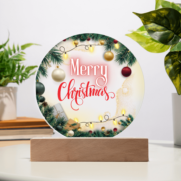 Merry Christmas Circular Acrylic Plaque – Gift of Warmth - - Acrylic Prints