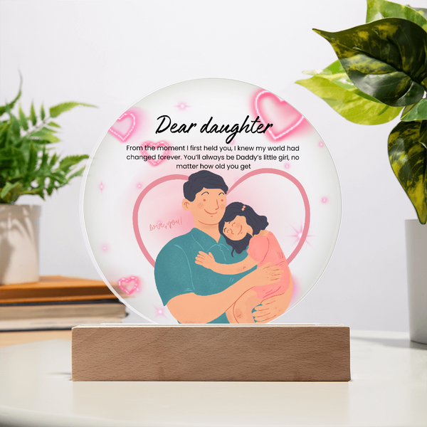 Father & Daughter Bond – Printed Circle Acrylic Plaque LED - - Acrylic Prints