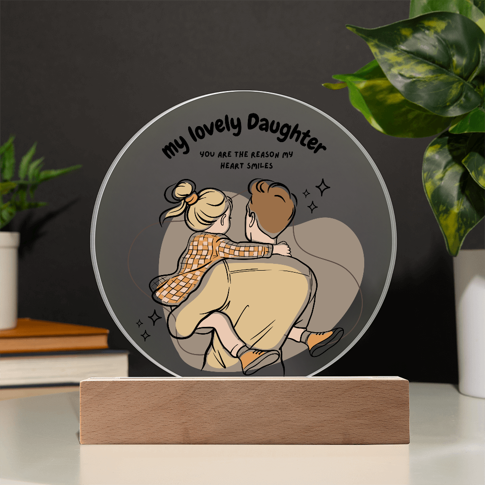 Daddy-Daughter Moment – Printed Circle Acrylic Plaque Gift - - Acrylic Prints