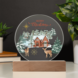 Circular LED Acrylic Plaque – Warm Winter Keepsake Gift - - Acrylic Prints