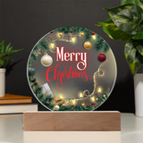 Merry Christmas Circular Acrylic Plaque – Gift of Warmth - - Acrylic Prints