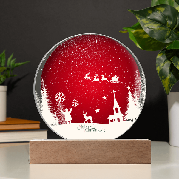 Santa Sleigh Circular Acrylic Plaque – A Gift of Wonder - - Acrylic Prints