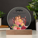 Mom & Daughter Hug – Printed Circle Acrylic Plaque Gift - - Acrylic Prints