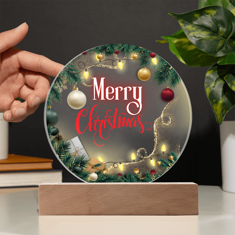 Merry Christmas Circular Acrylic Plaque – Gift of Warmth - - Acrylic Prints