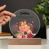 Mom & Daughter Hug – Printed Circle Acrylic Plaque Gift - - Acrylic Prints