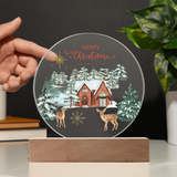 Circular LED Acrylic Plaque – Warm Winter Keepsake Gift - - Acrylic Prints