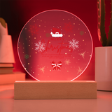 Circular Christmas Plaque – A Heartfelt Holiday Gift - Battery Powered LED Base - Acrylic Prints