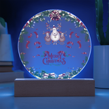 Festive LED Acrylic Plaque – A Joyful Reindeer Keepsake - - Acrylic Prints