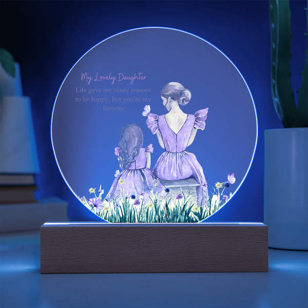 For My Lovely Daughter – Printed Circle Acrylic Plaque Gift - - Acrylic Prints