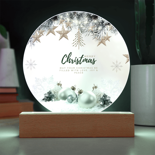Merry Christmas LED Plaque – Peaceful Holiday Glow - - Acrylic Prints
