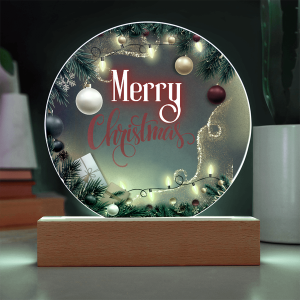 Merry Christmas Circular Acrylic Plaque – Gift of Warmth - - Acrylic Prints