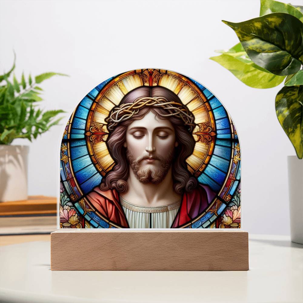 Sacred Light - Radiant Christ Acrylic Dome Plaque - - Acrylic Prints