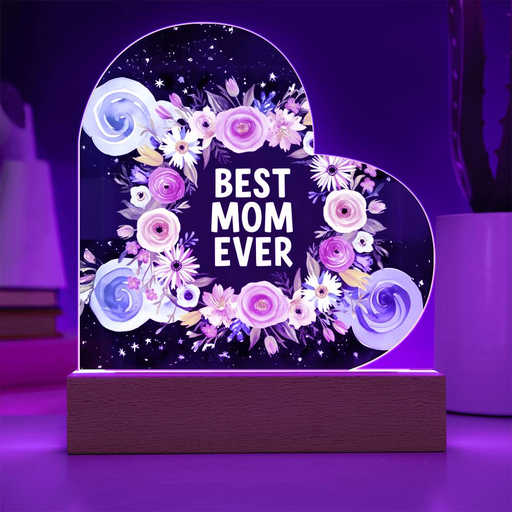 Eternal Blossom - Mother’s Love LED Plaque - Battery Powered LED Base - Acrylic Prints