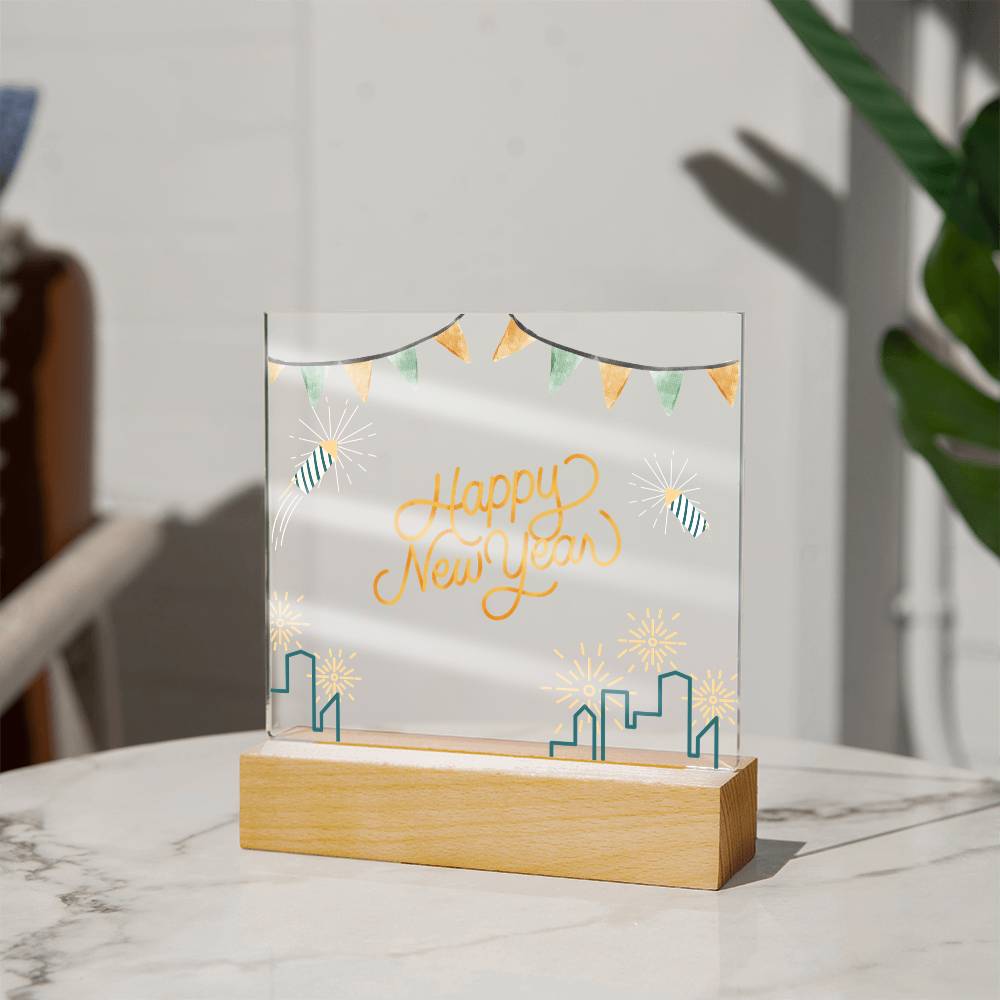 Happy New Year Acrylic Plaque – Festive Gift for 2026 - - Acrylic Prints