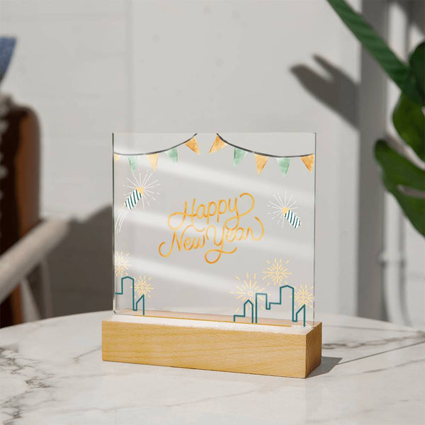 Happy New Year Acrylic Plaque – Festive Gift for 2026 - - Acrylic Prints
