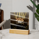 Golden 2026 Acrylic Plaque – Light Up the New Year - - Acrylic Prints