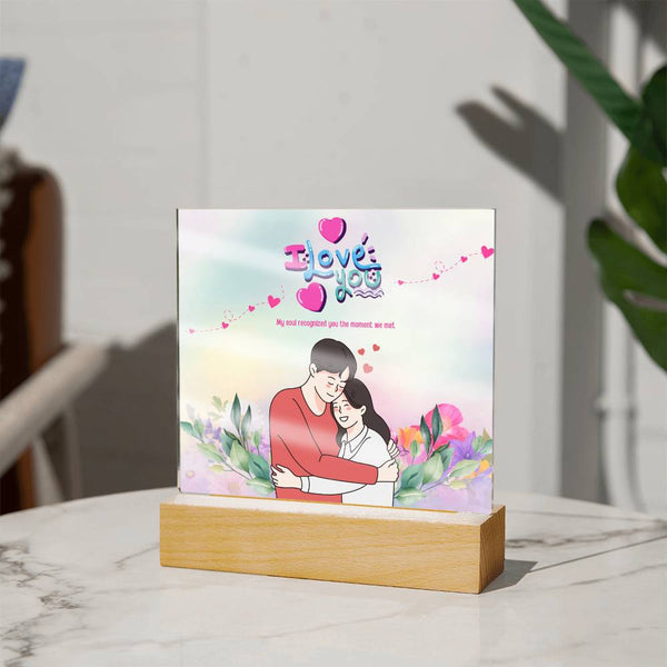 I Love You Acrylic Plaque – Romantic LED Gift for Couples - - Acrylic Prints