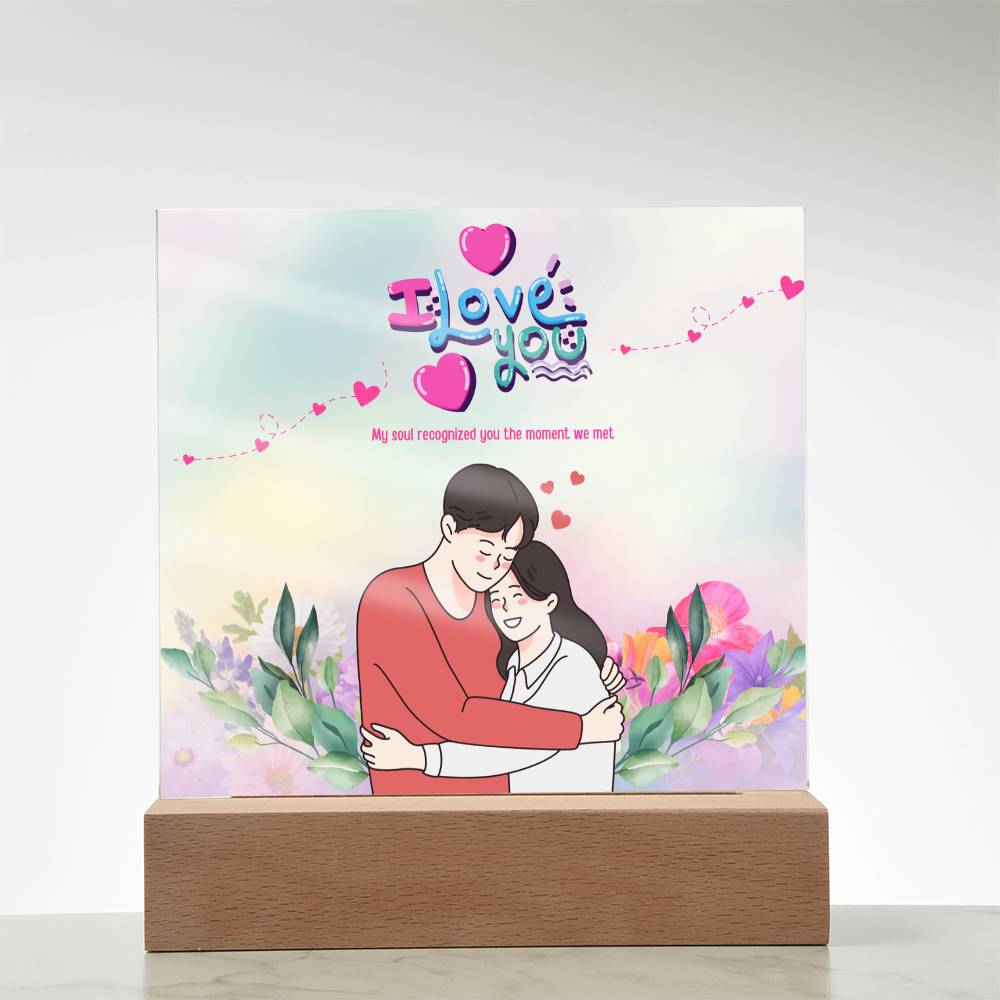 I Love You Acrylic Plaque – Romantic LED Gift for Couples - - Acrylic Prints