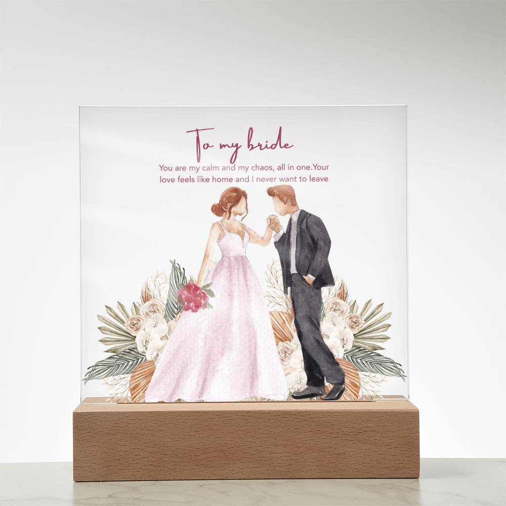 To My Bride Acrylic Plaque – Elegant Wedding Keepsake - - Acrylic Prints