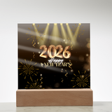Golden 2026 Acrylic Plaque – Light Up the New Year - - Acrylic Prints