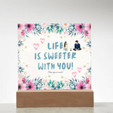Anniversary Gift - Acrylic Plaque - Life Is Sweeter With You - - Acrylic Prints
