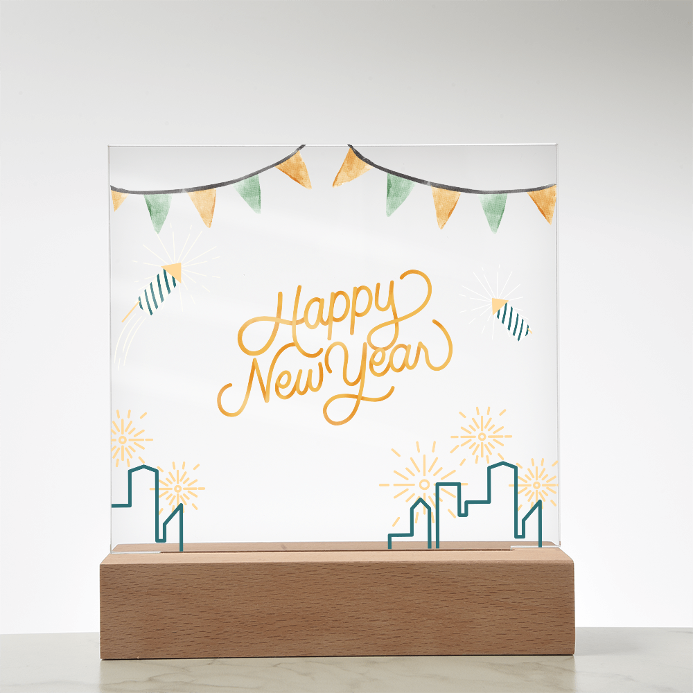 Happy New Year Acrylic Plaque – Festive Gift for 2026 - - Acrylic Prints