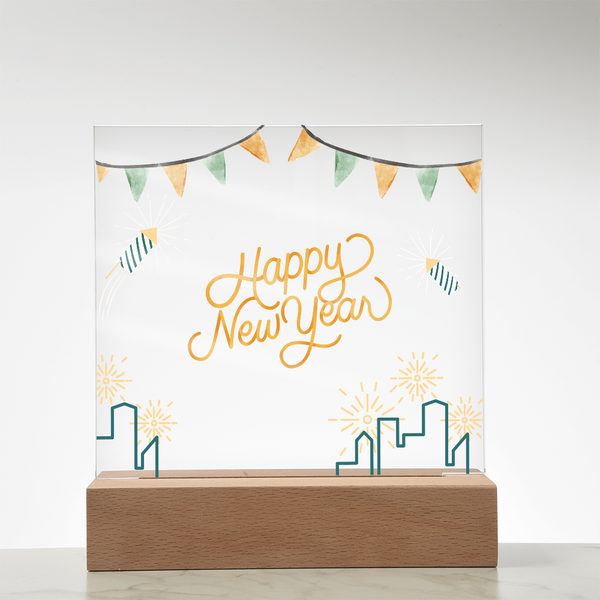 Happy New Year Acrylic Plaque – Festive Gift for 2026 - - Acrylic Prints