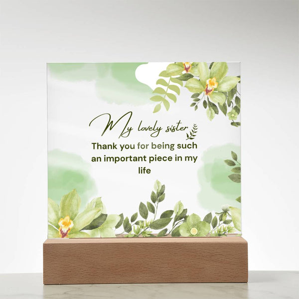 My Lovely Sister Acrylic Plaque – Heartfelt Floral Gift - - Acrylic Prints