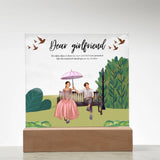 Love Under the Umbrella – Square Acrylic Plaque for Couples - - Acrylic Prints