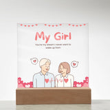 Romantic Keepsake Gift – Square Acrylic Plaque for Love - - Acrylic Prints