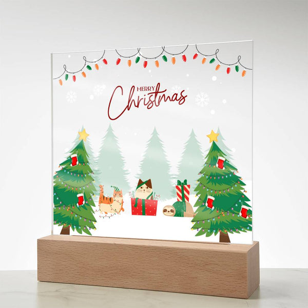 Cute Cat Christmas Plaque – Gift Joy & Winter Memories - - Acrylic Prints