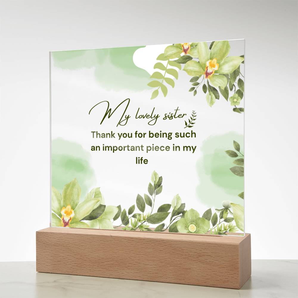 My Lovely Sister Acrylic Plaque – Heartfelt Floral Gift - - Acrylic Prints