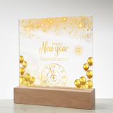 Golden Happy New Year Acrylic Plaque – Festive Gift 2026 - - Acrylic Prints