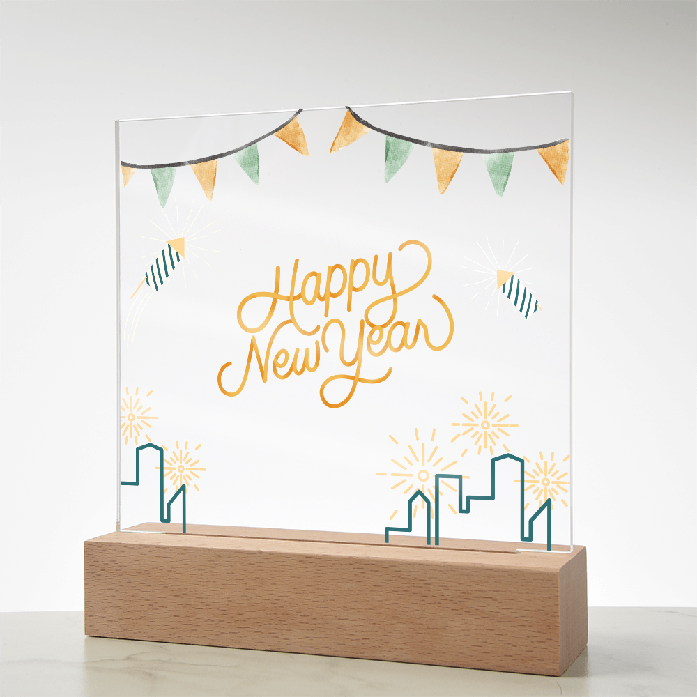 Happy New Year Acrylic Plaque – Festive Gift for 2026 - - Acrylic Prints