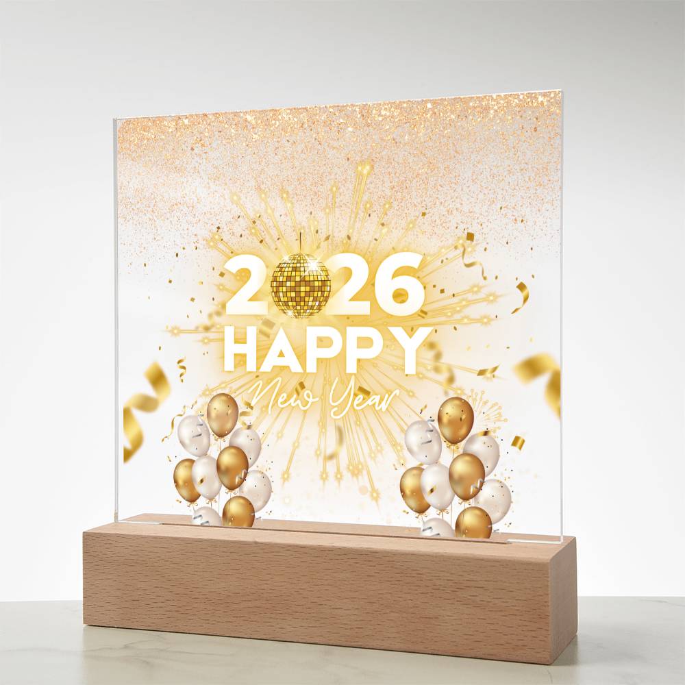 Radiant New Year 2026 Acrylic Plaque – Festive Keepsake - - Acrylic Prints