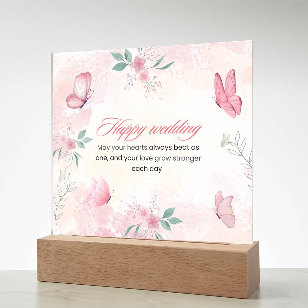 Happy Wedding Acrylic Plaque – Love’s Timeless Keepsake - - Acrylic Prints