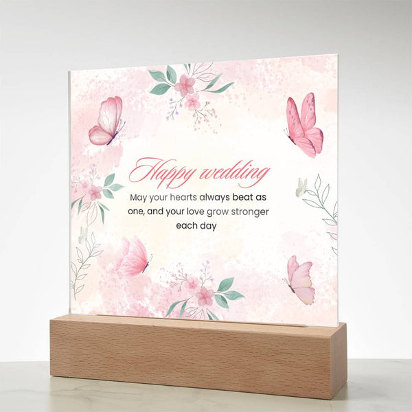 Happy Wedding Acrylic Plaque – Love’s Timeless Keepsake - - Acrylic Prints