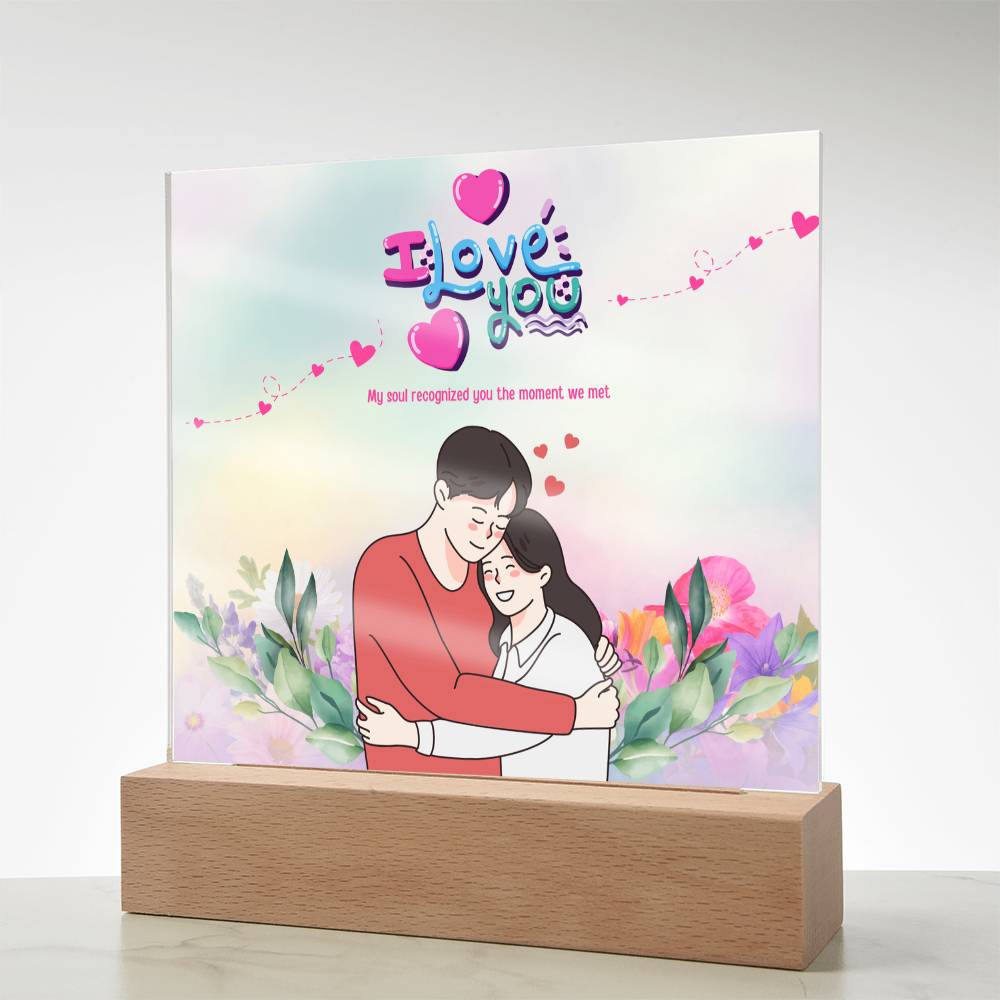 I Love You Acrylic Plaque – Romantic LED Gift for Couples - - Acrylic Prints