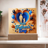 Dad & Me – Layered Heart LED Plaque - - Acrylic Prints