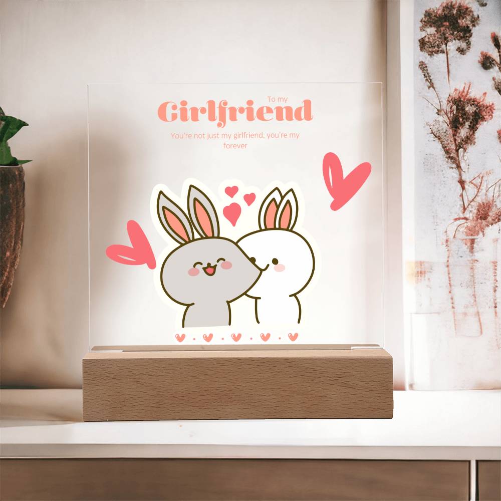 Cute Bunny Love Gift for Her – Square Acrylic Plaque - - Acrylic Prints